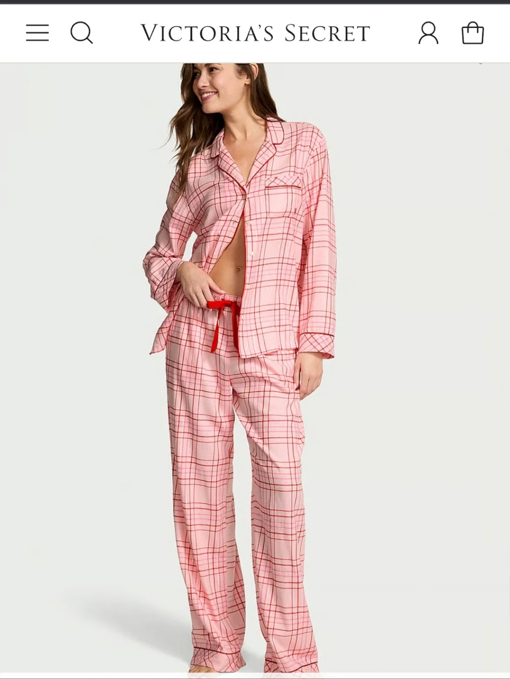 NWT Victoria's Secret Leopard Print‎ Flannel Pajama Set Long Sleeve Size XL